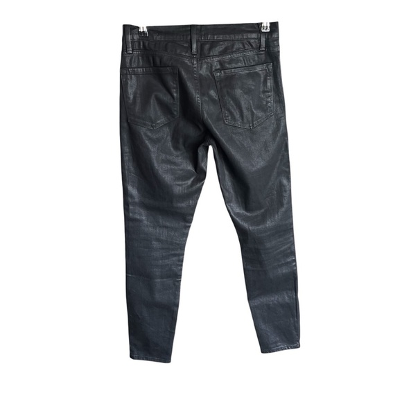 Frame Denim Sleek Shiny Le Skinny de Jeanne Black Skinny Jeans - Picture 3 of 11